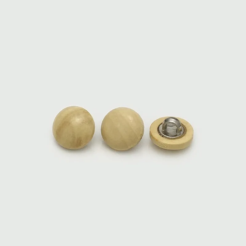 11mm Wooden Mushroom Buttons with Metal Shank for Sweaters Knitwear 40pcs