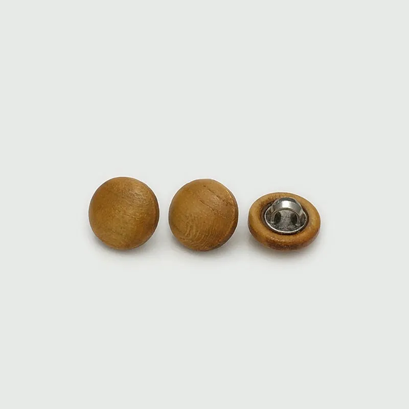 11mm Wooden Mushroom Buttons with Metal Shank for Sweaters Knitwear 40pcs