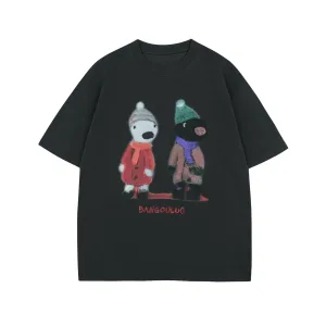 2025 1023 2025n Street 2025 Summer Neutral High Sense Fun Cartoon Picture Design Men's Loose Short Sleeve T-Shirt