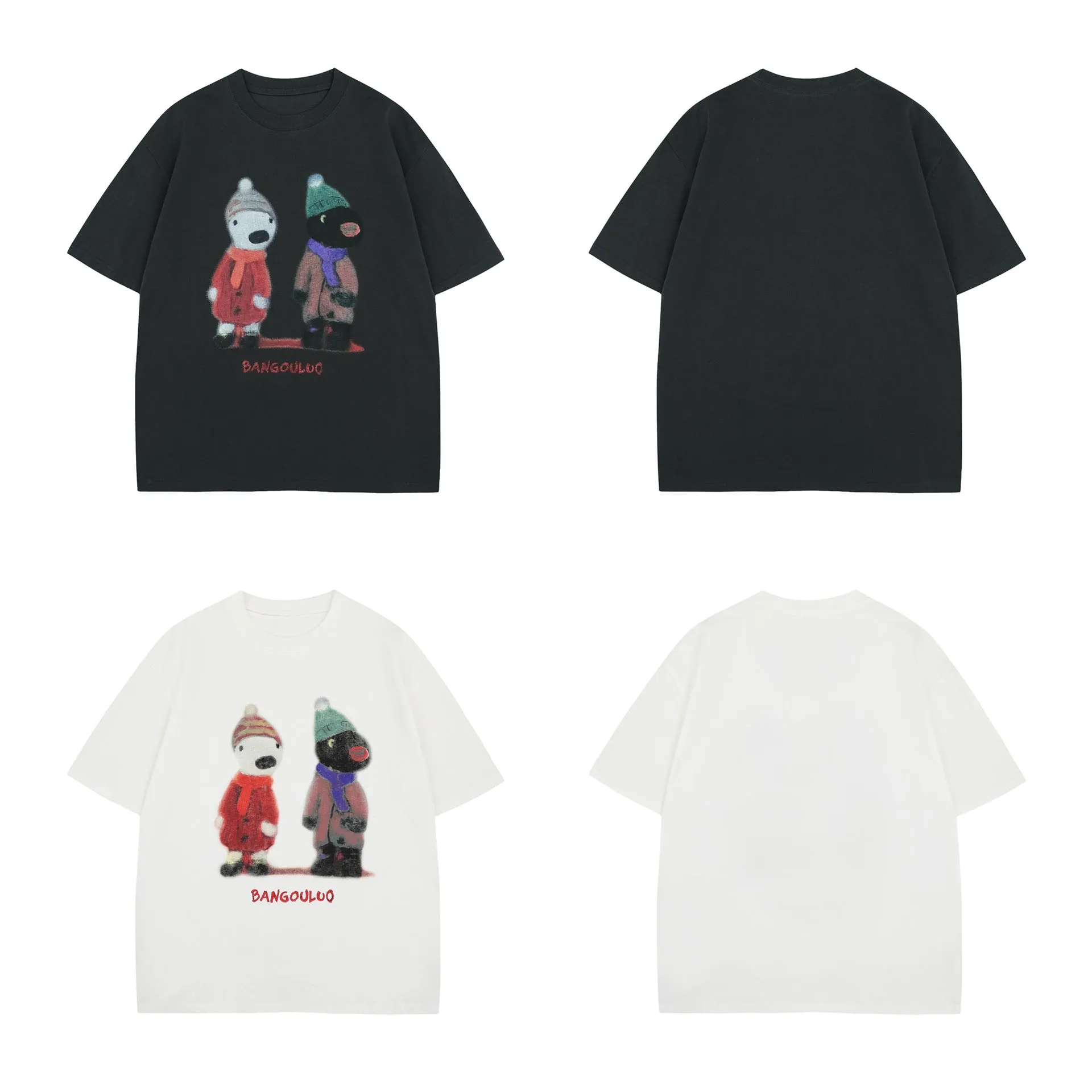 2025 1023 2025n Street 2025 Summer Neutral High Sense Fun Cartoon Picture Design Men's Loose Short Sleeve T-Shirt