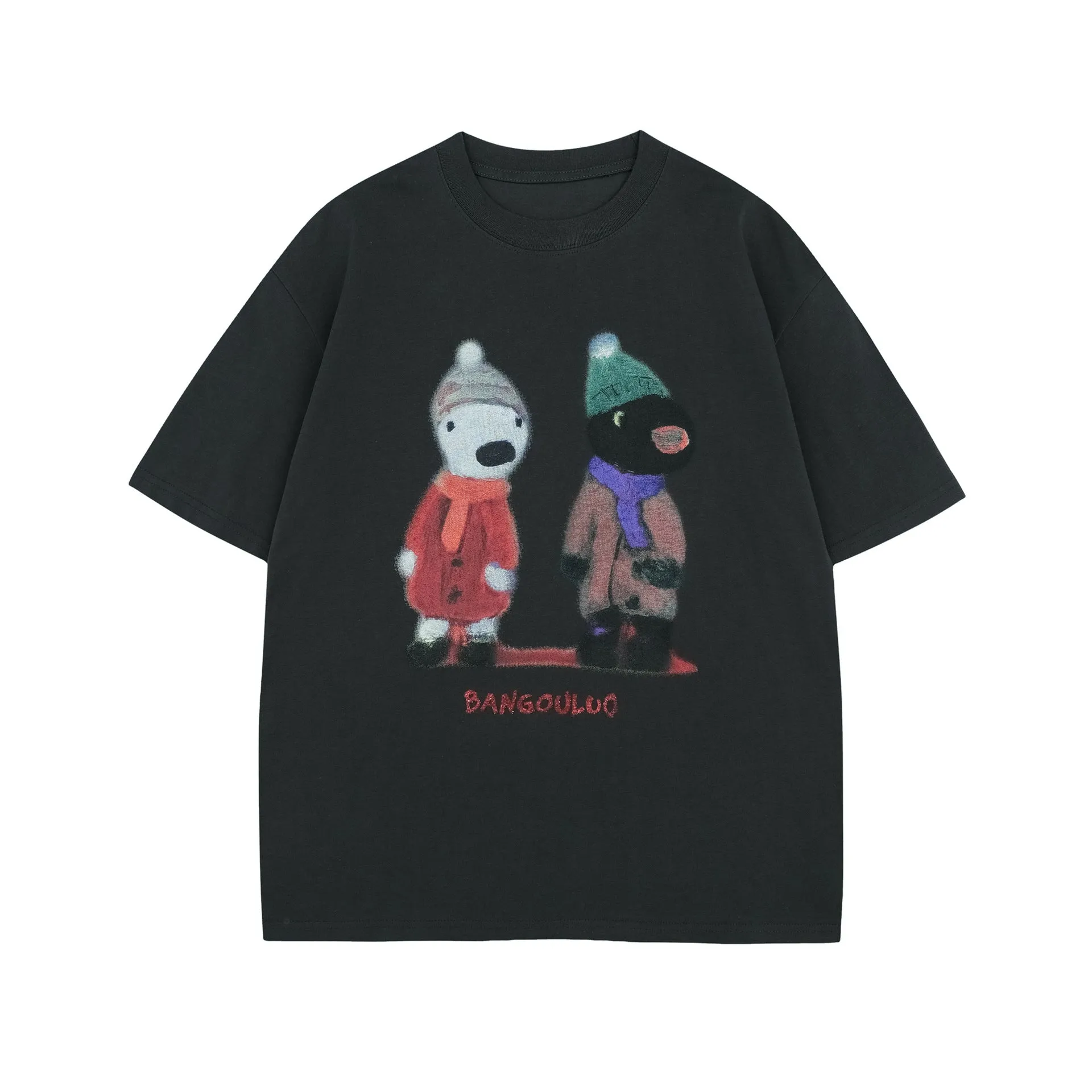2025 1023 2025n Street 2025 Summer Neutral High Sense Fun Cartoon Picture Design Men's Loose Short Sleeve T-Shirt