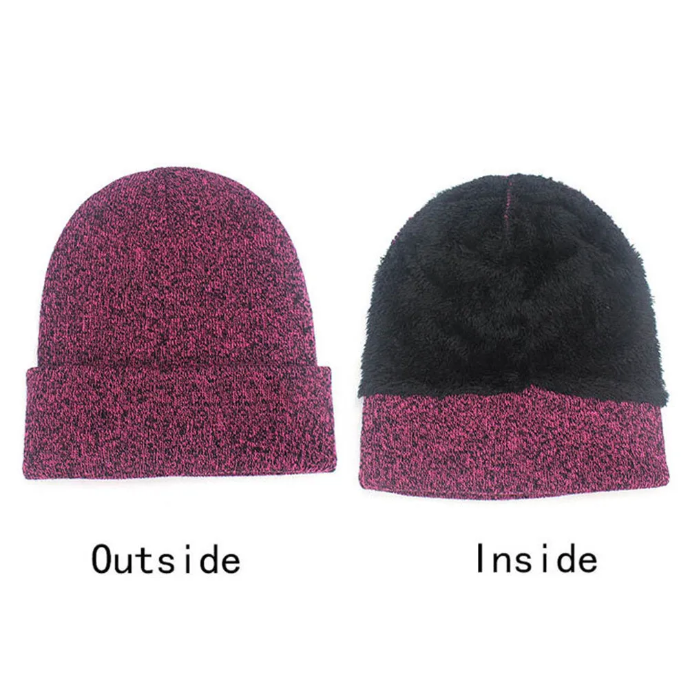3Pcs Winter Knitted Hat Scarf Gloves Set Fleece Lined Warm Beanie Touch Screen Gloves for Women Men Outdoor Cycling Skiing
