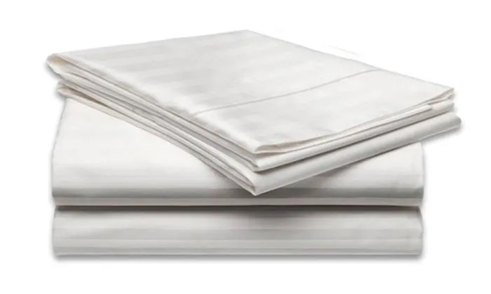 4-Piece Set: Super-Soft 1600 Series Dobby Stripe Embossed Bed Sheet