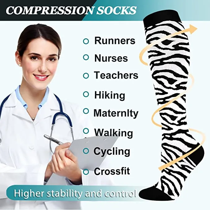 8-Pairs Cool Design Compression Socks for Man and Woman (20-30 mmHG）| ACTINPUT