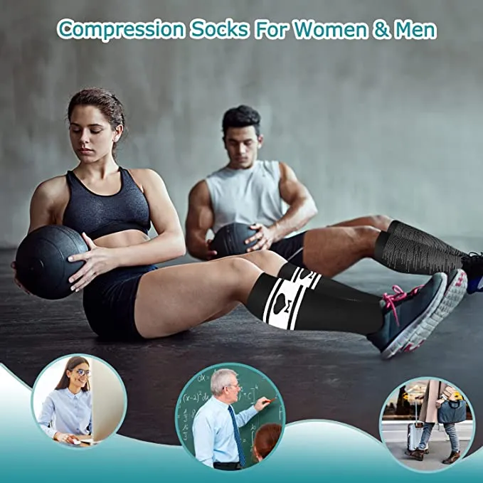 8-Pairs Cool Design Compression Socks for Man and Woman (20-30 mmHG）| ACTINPUT