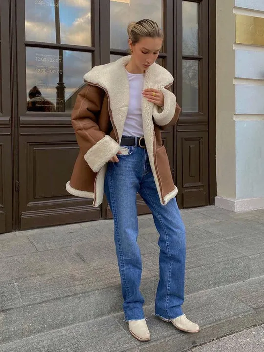Alexis | warm coat with fur