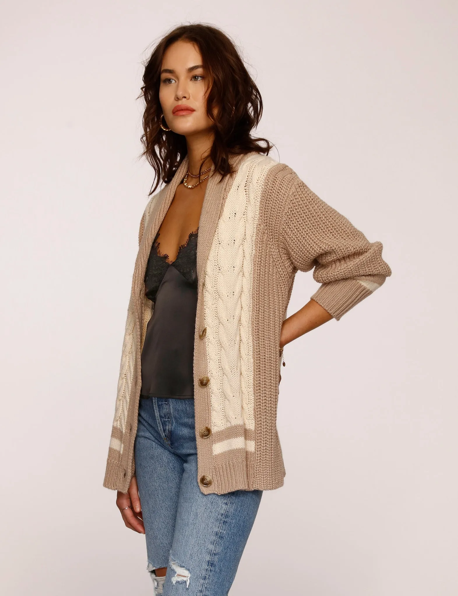 ANDRESS CARDI / CAMEL