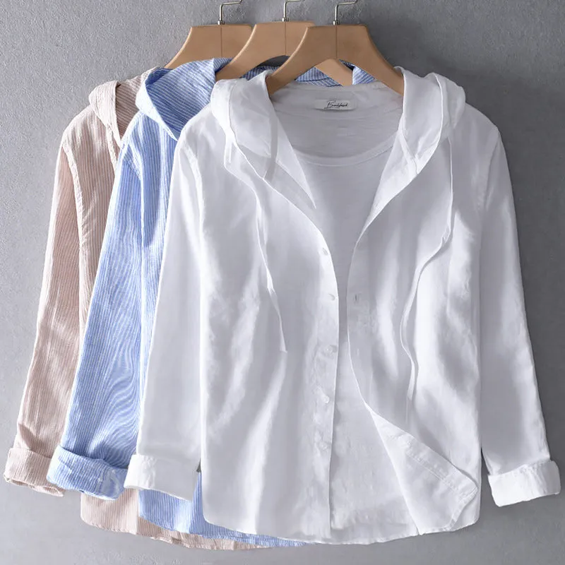 Araceli | Stylish Breezy Striped Hoodie Shirt