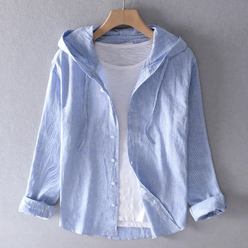 Araceli | Stylish Breezy Striped Hoodie Shirt