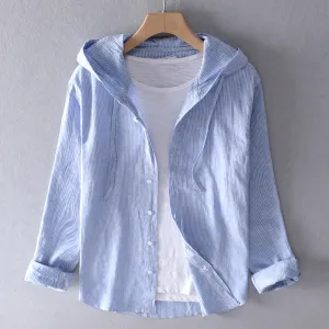 Araceli | Stylish Breezy Striped Hoodie Shirt