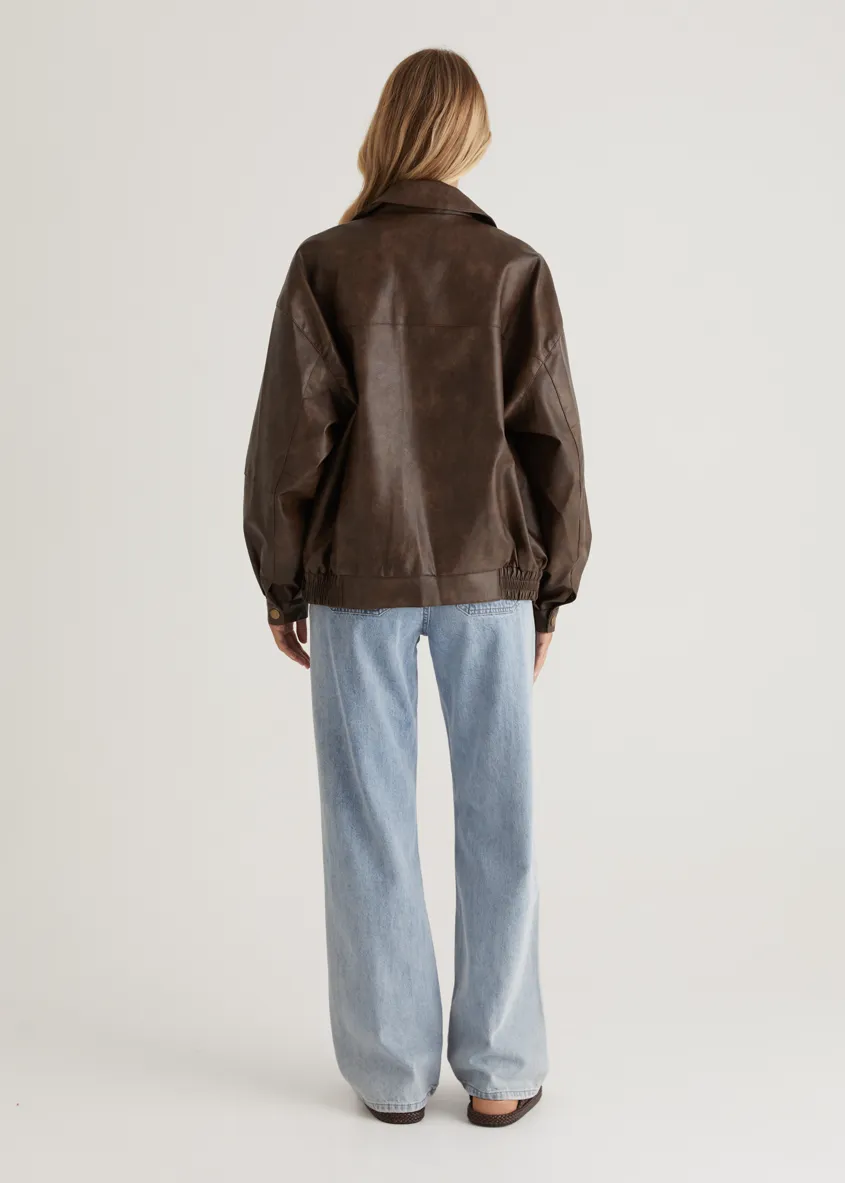 Asta PU Jacket - Brown