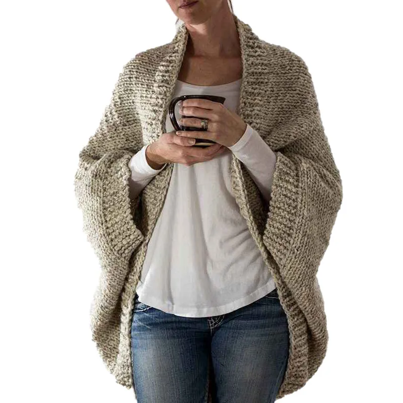 Astylish Womens Open Front Long Sleeve Chunky Knit Cardigan Sweaters Loose Outwear Coat K046