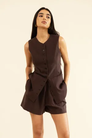 AVA WAISTCOAT - BRUN