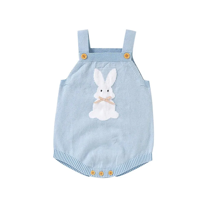 Baby Easter romper Bodysuit 100%Cotton Knitted Newborn Girls Boys Jumpsuit Cute Cartoon Rabbit Toddler Infant Clothing Sleeveless Onesie