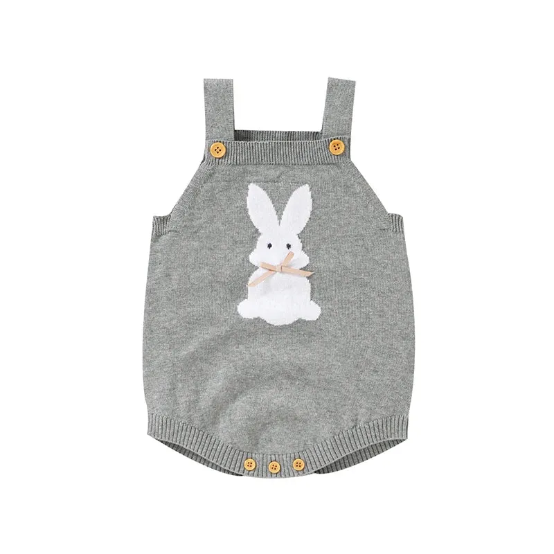Baby Easter romper Bodysuit 100%Cotton Knitted Newborn Girls Boys Jumpsuit Cute Cartoon Rabbit Toddler Infant Clothing Sleeveless Onesie