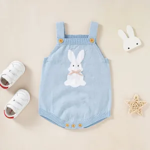 Baby Easter romper Bodysuit 100%Cotton Knitted Newborn Girls Boys Jumpsuit Cute Cartoon Rabbit Toddler Infant Clothing Sleeveless Onesie