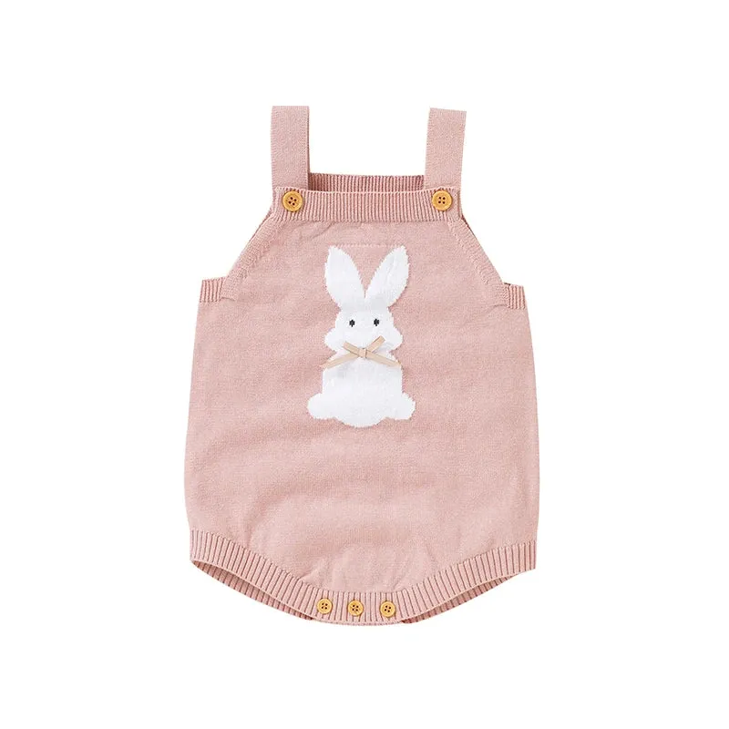 Baby Easter romper Bodysuit 100%Cotton Knitted Newborn Girls Boys Jumpsuit Cute Cartoon Rabbit Toddler Infant Clothing Sleeveless Onesie