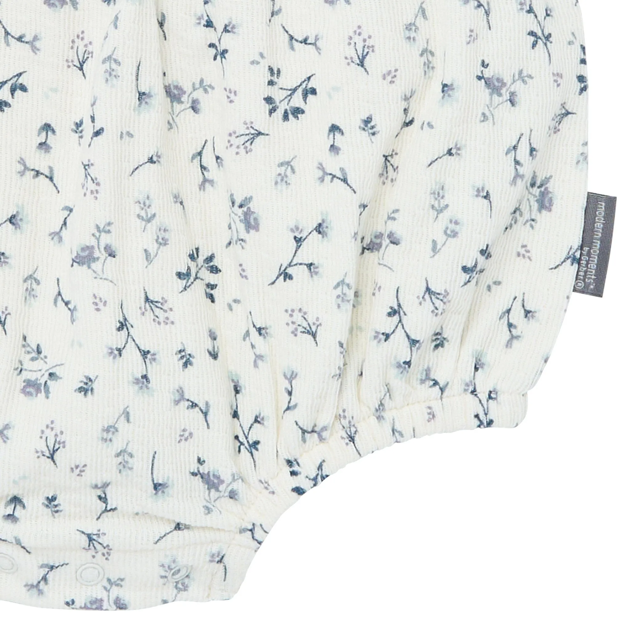 Baby Girls Blue Ditsy Ruffle Bubble Romper