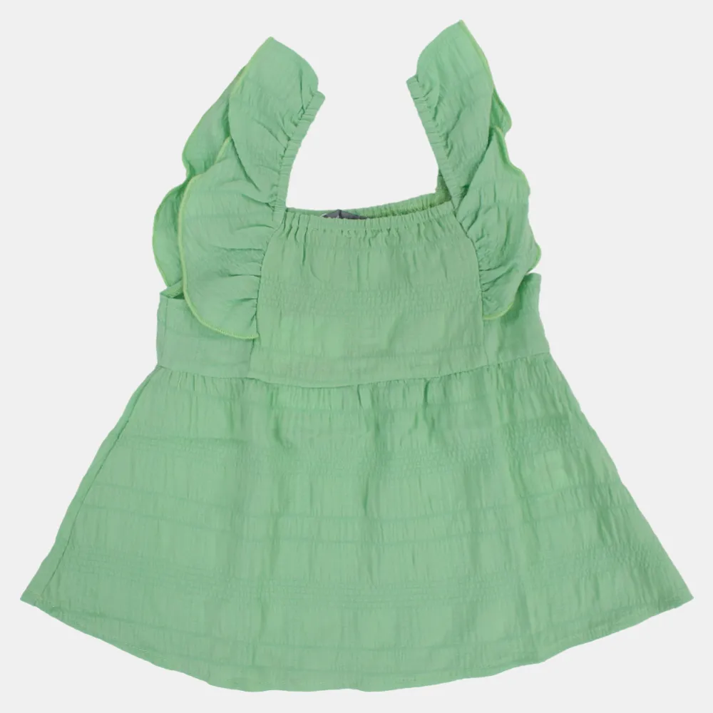 Baby Girls Ruffled Shoulders Blouse
