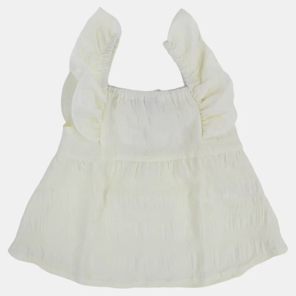 Baby Girls Ruffled Shoulders Blouse