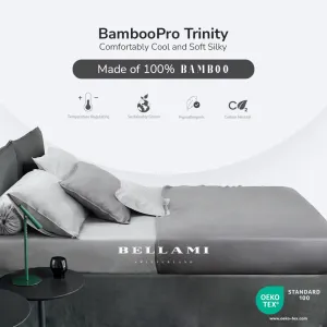 BAMBOOpro Solid Beyond Thread Count Inmost Light Fitted Sheet - Micro Silver