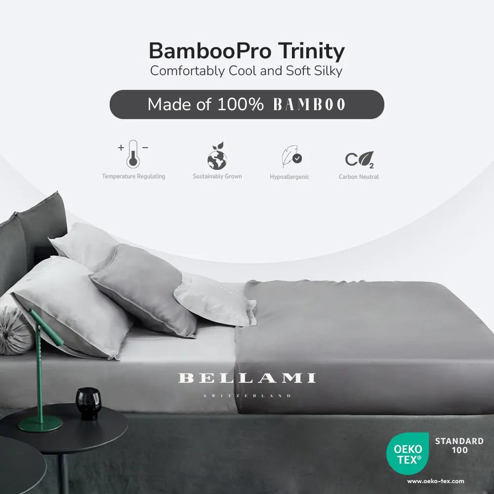 BAMBOOpro Solid Beyond Thread Count Inmost Light Fitted Sheet - Micro Silver
