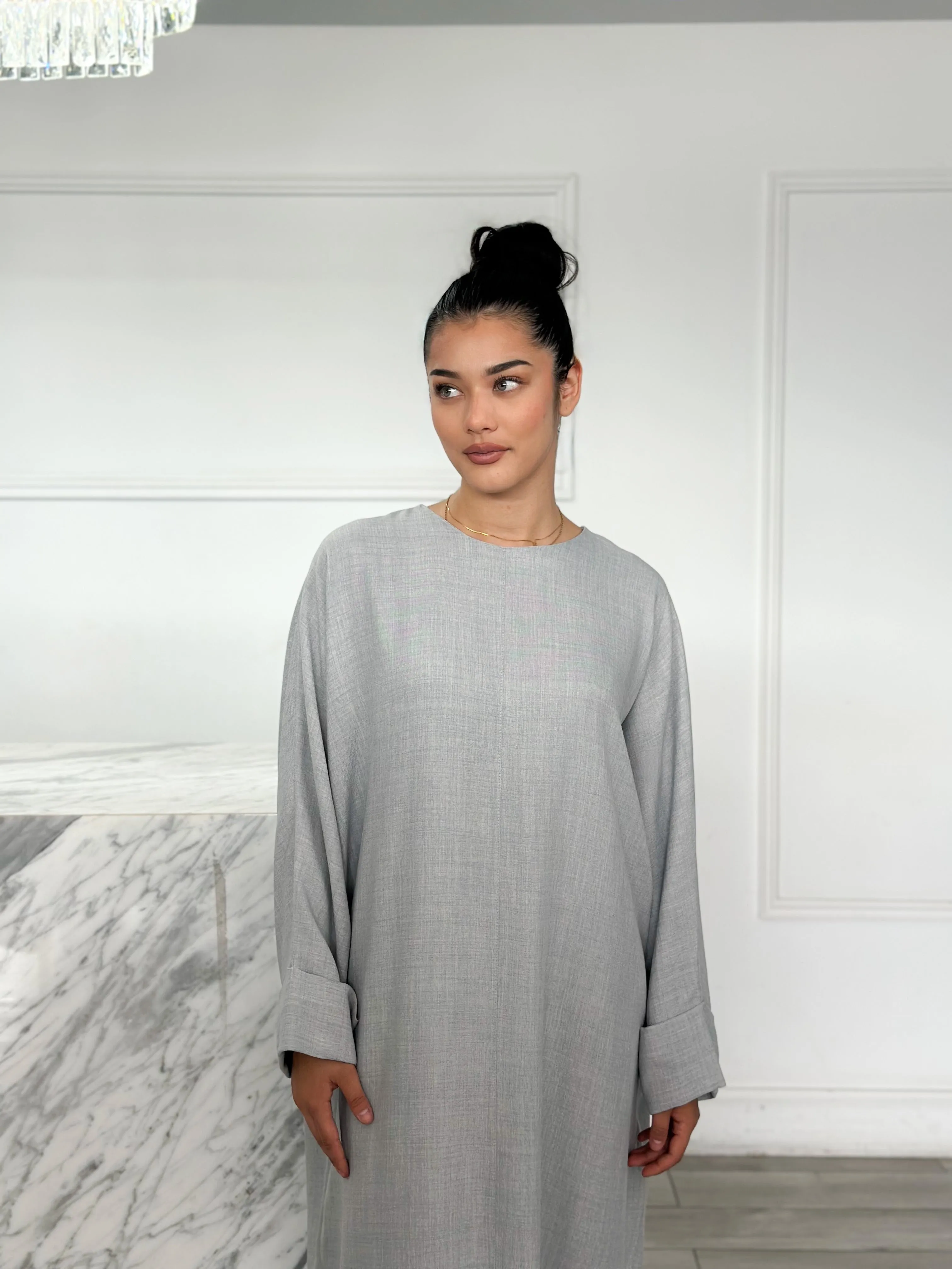 Batoul Batwing Dress - Grey