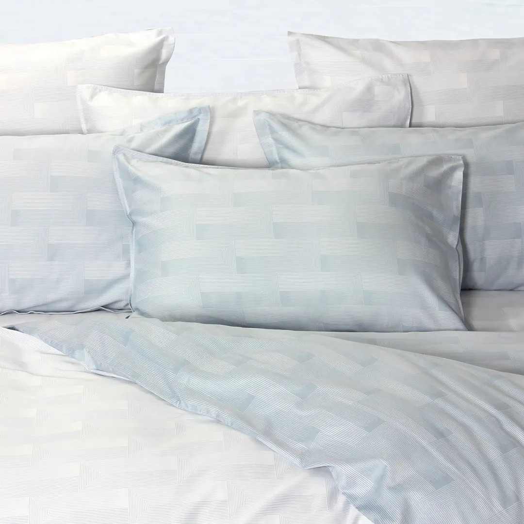 Bellami Trinity JOSEPH Prints 100% Egyptian Cotton 1000TC Fitted Sheet/Bed Set – Sky Blue (Reversible)