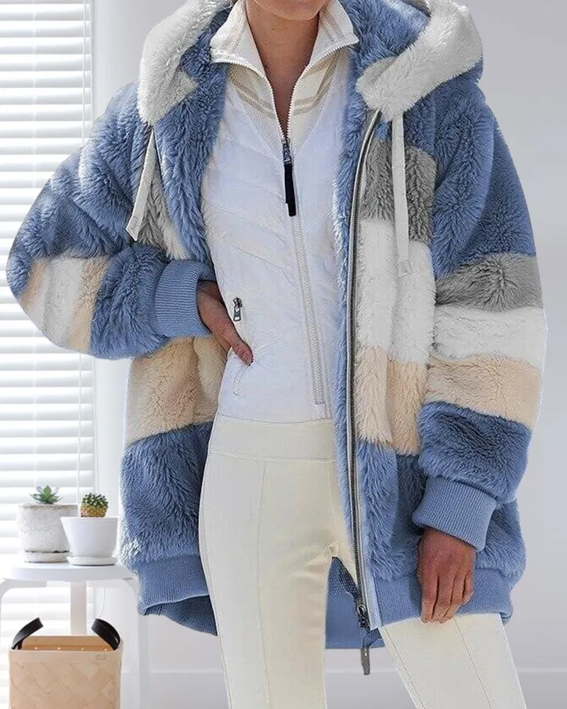 BerryBetty - Plush warm hooded coat