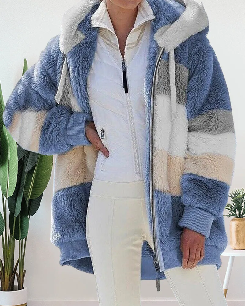 BerryBetty - Plush warm hooded coat