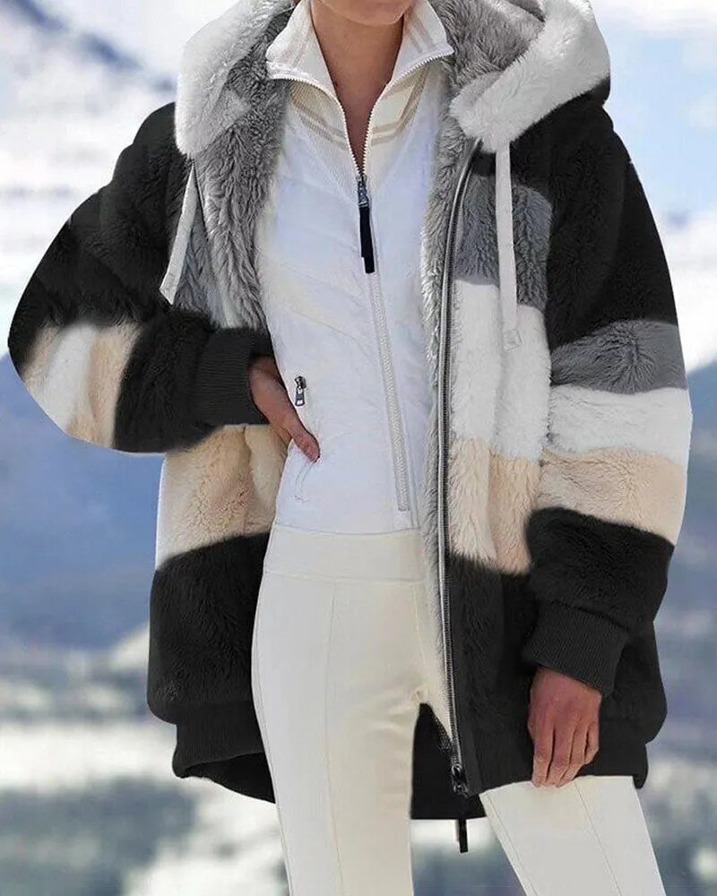 BerryBetty - Plush warm hooded coat