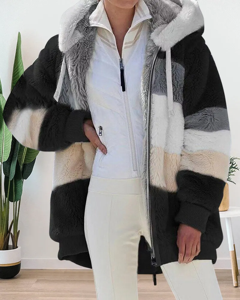 BerryBetty - Plush warm hooded coat