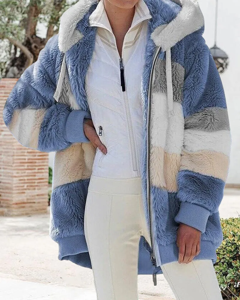 BerryBetty - Plush warm hooded coat