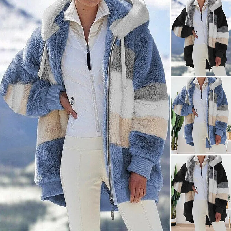 BerryBetty - Plush warm hooded coat