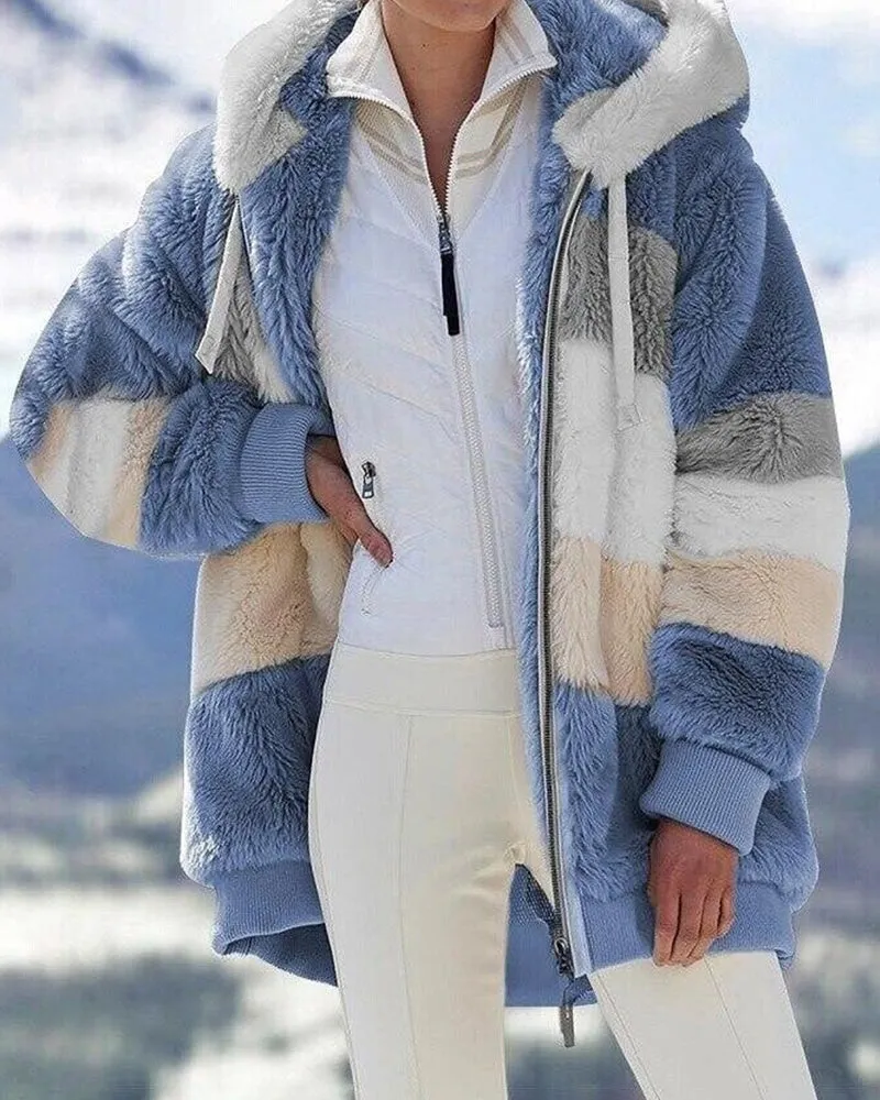 BerryBetty - Plush warm hooded coat