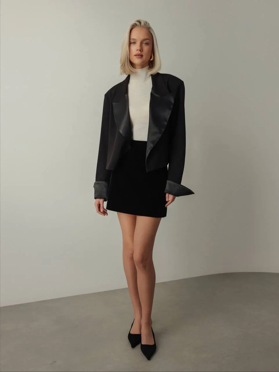 Black Velvet Mini Skirt