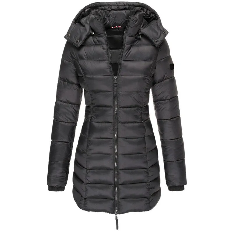Blauer Langer Daunenmantel - Elina