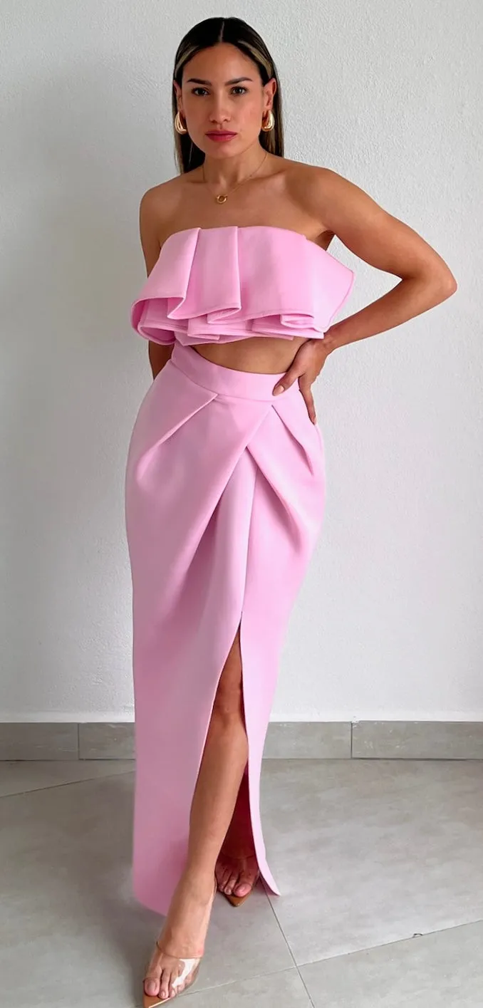 Blissfully Beaming Pink Two-Piece Set