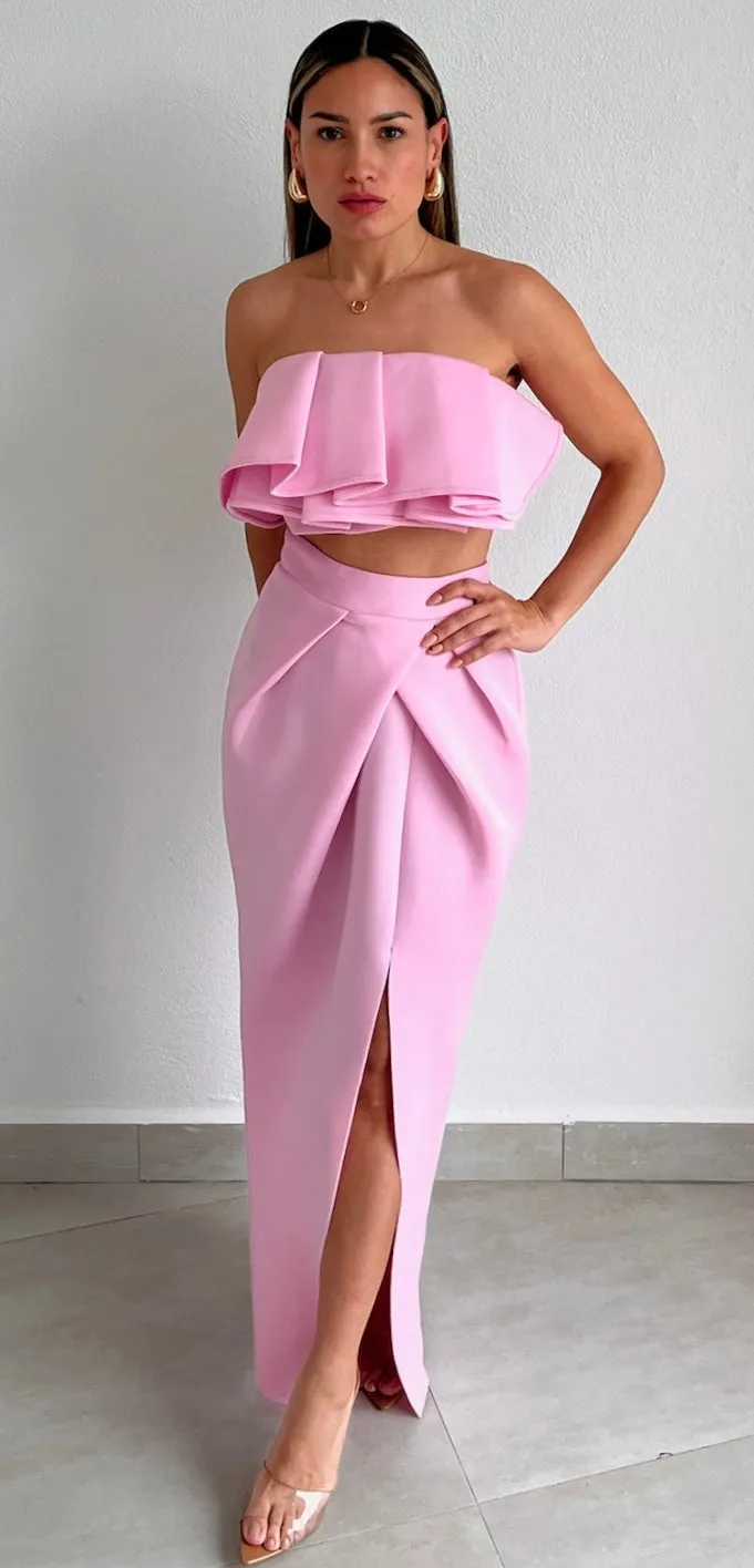 Blissfully Beaming Pink Two-Piece Set