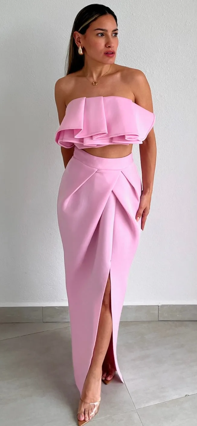 Blissfully Beaming Pink Two-Piece Set