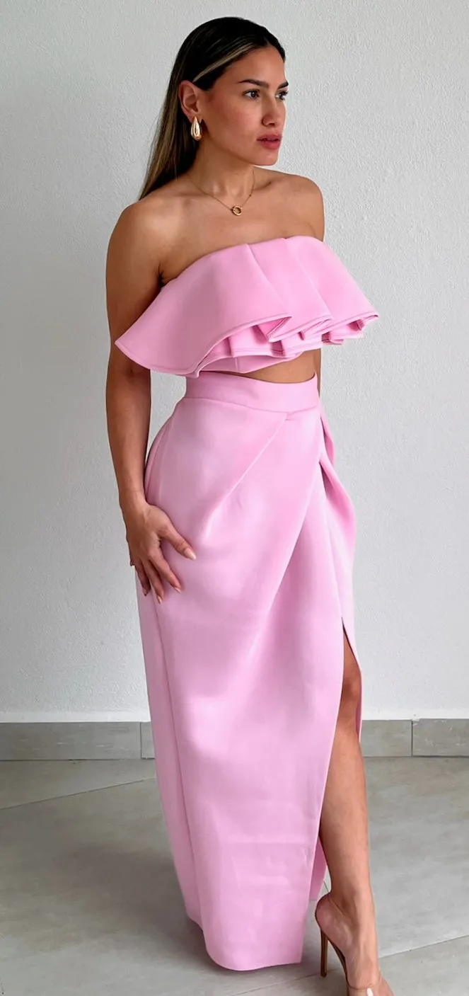 Blissfully Beaming Pink Two-Piece Set