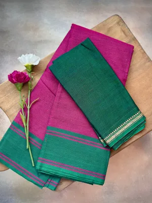 Blouse cotton   Bougainvillea & Green