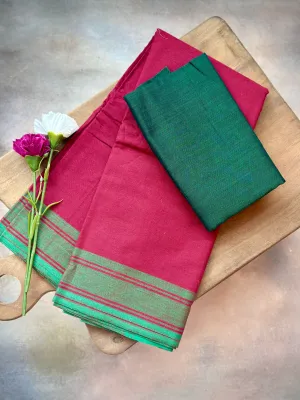 Blouse cotton   Maroon Majesty & Green