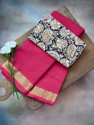 Blouse Silk Cotton   Fuchsia Flair & Gold