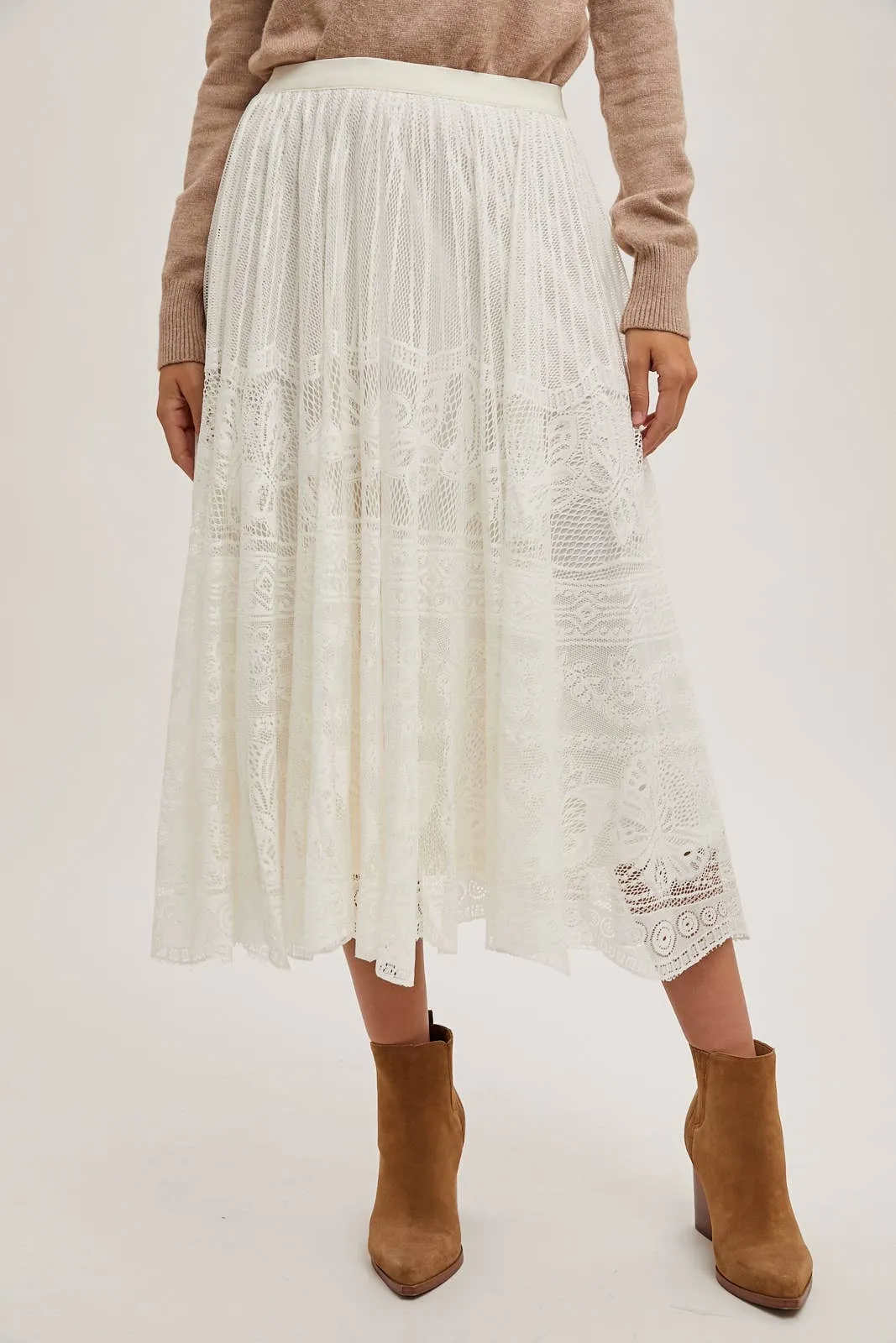 BOHO LACE MIDI SKIRT