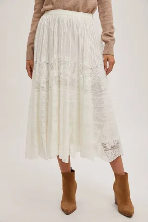 BOHO LACE MIDI SKIRT