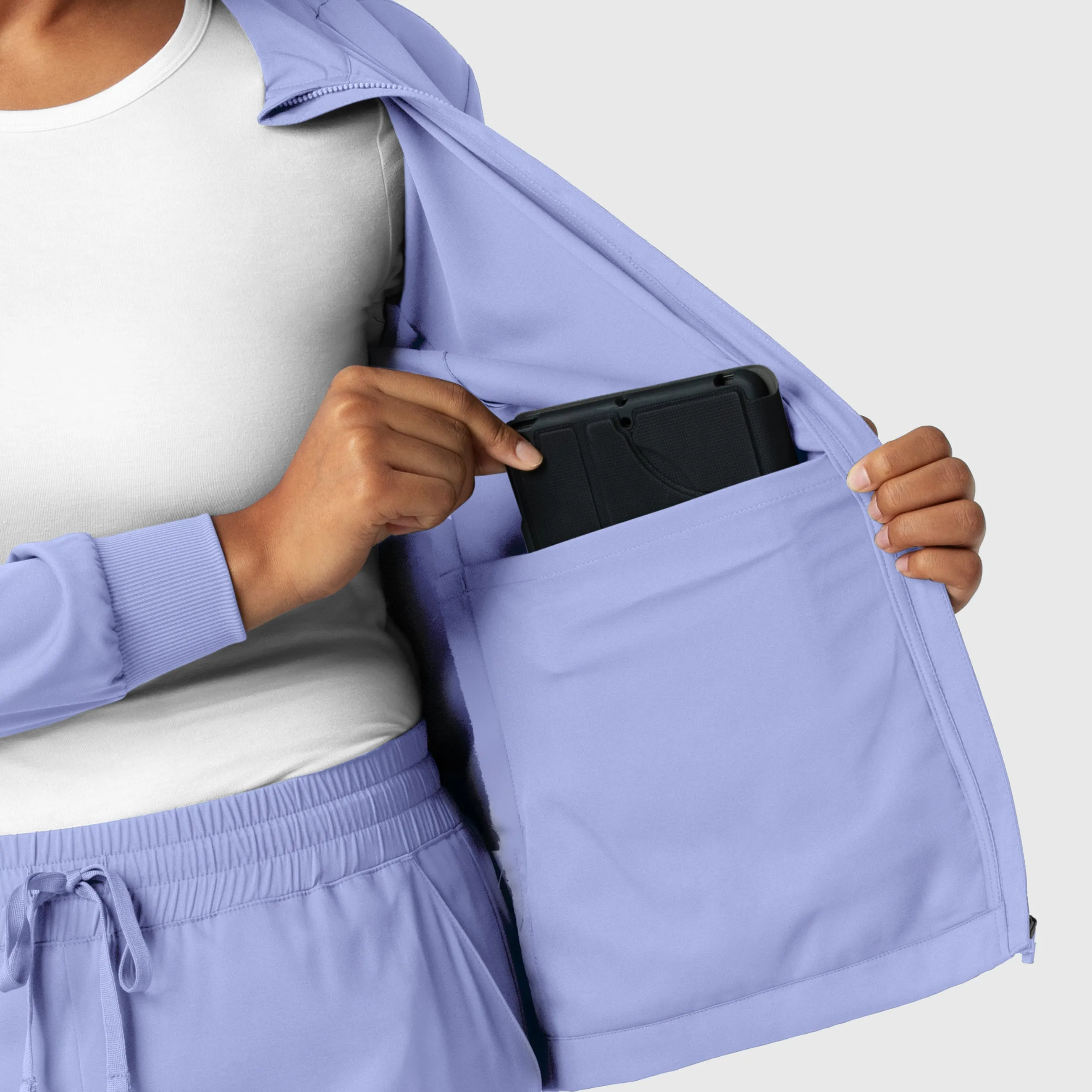 Boundless 8151 Warm Up Scrub Jacket Ceil Blue