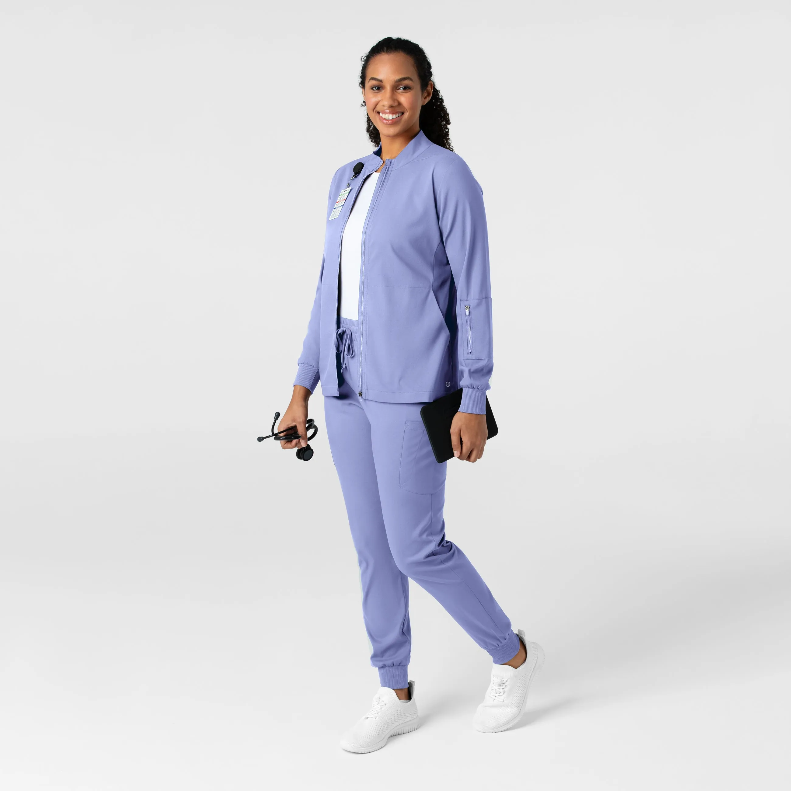 Boundless 8151 Warm Up Scrub Jacket Ceil Blue