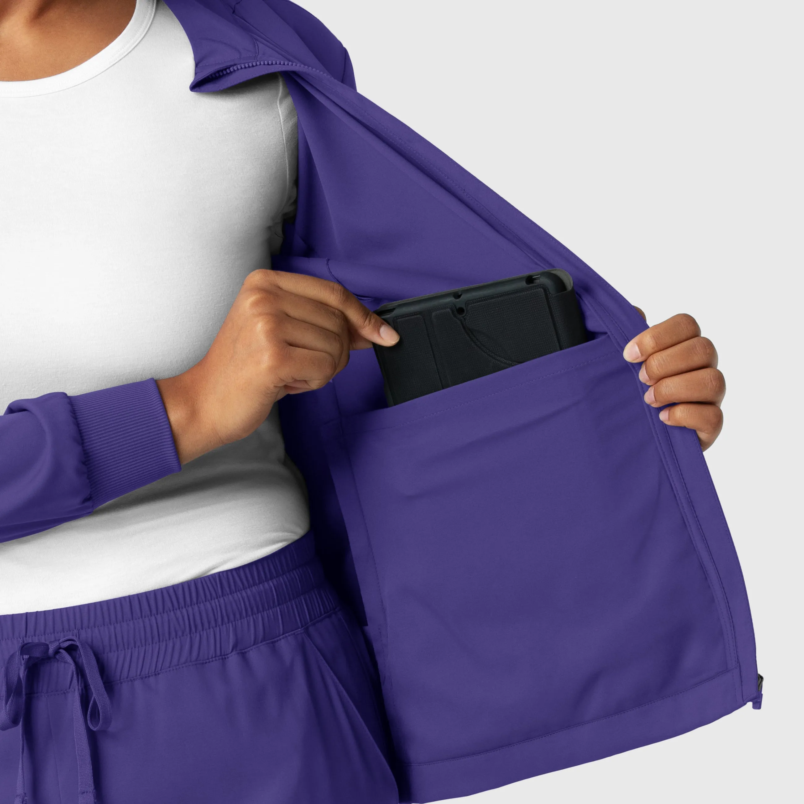 Boundless 8151 Warm Up Scrub Jacket Grape
