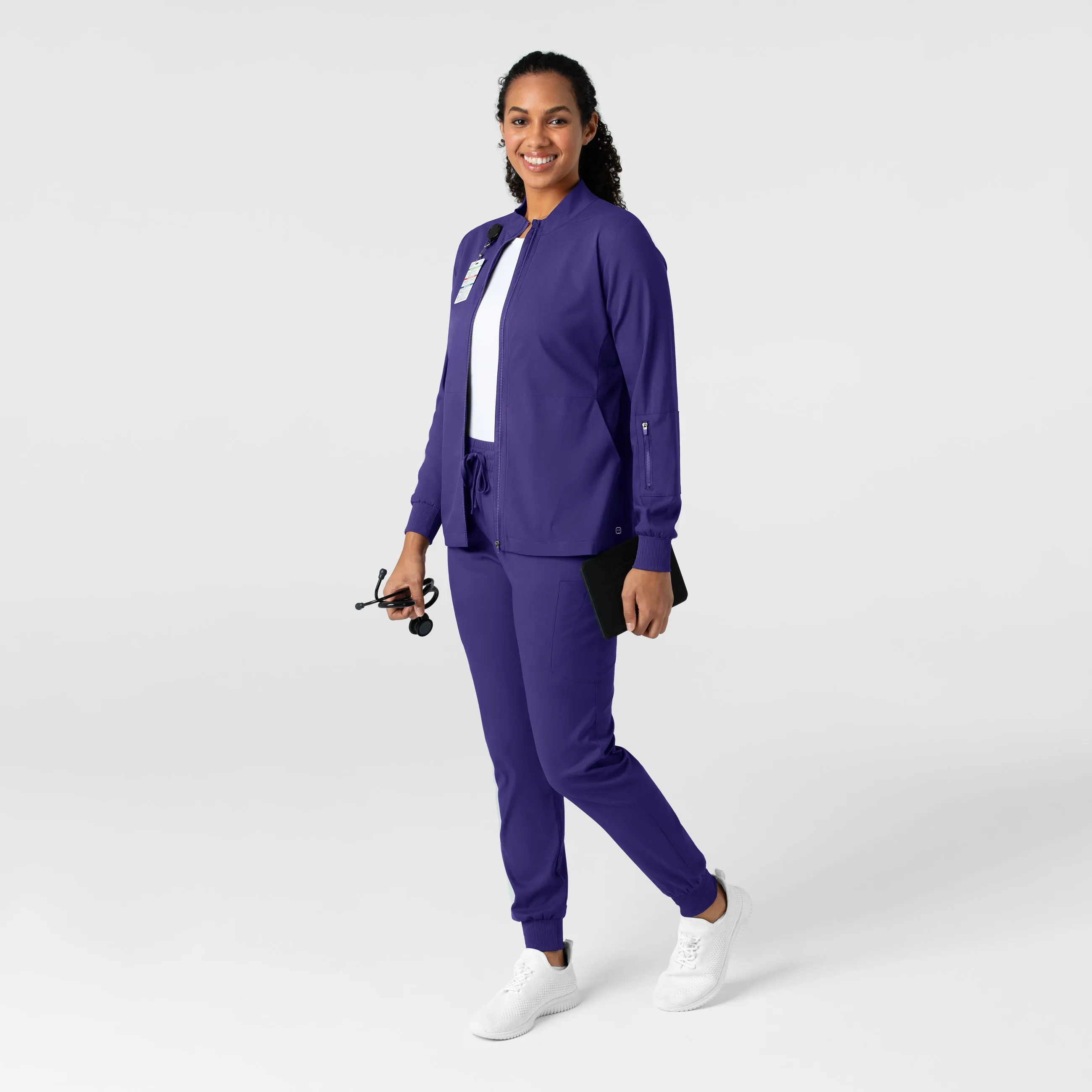 Boundless 8151 Warm Up Scrub Jacket Grape